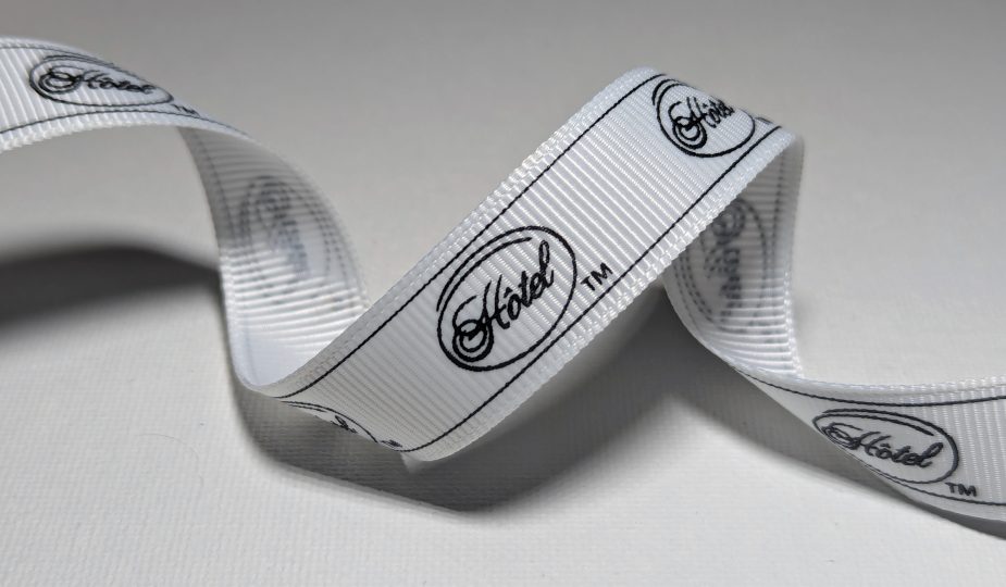 custom grosgrain ribbon, logo custom ribbon, logo on ribbon, business logo on ribbon