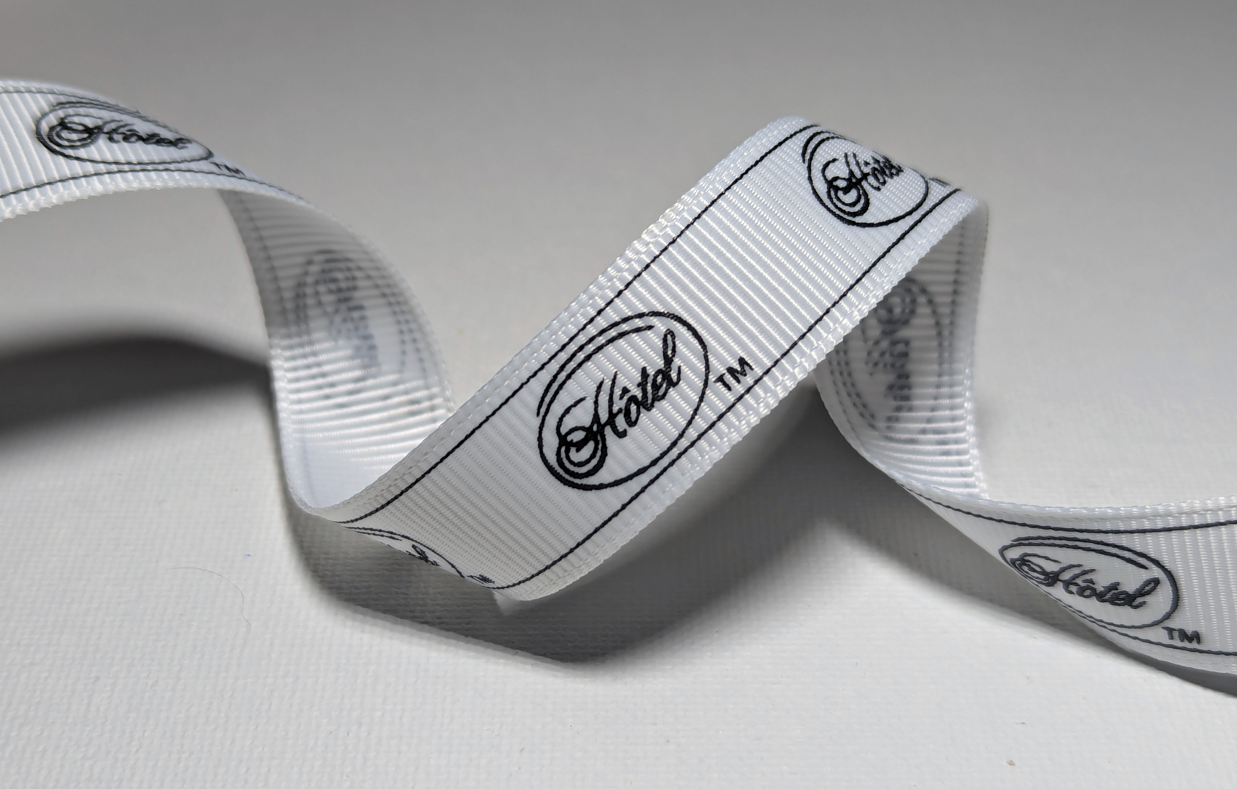 custom grosgrain ribbon, logo custom ribbon, logo on ribbon, business logo on ribbon