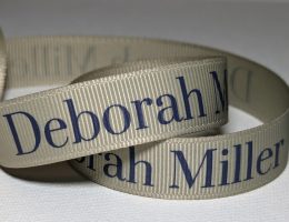 custom logo grosgrain ribbon, custom logo ribbon, Pantone matching ribbon, textured ribbon, grosgrain ribbon with logo