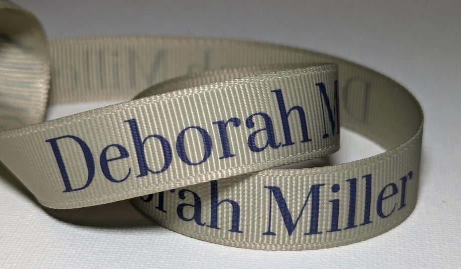 custom logo grosgrain ribbon, custom logo ribbon, Pantone matching ribbon, textured ribbon, grosgrain ribbon with logo