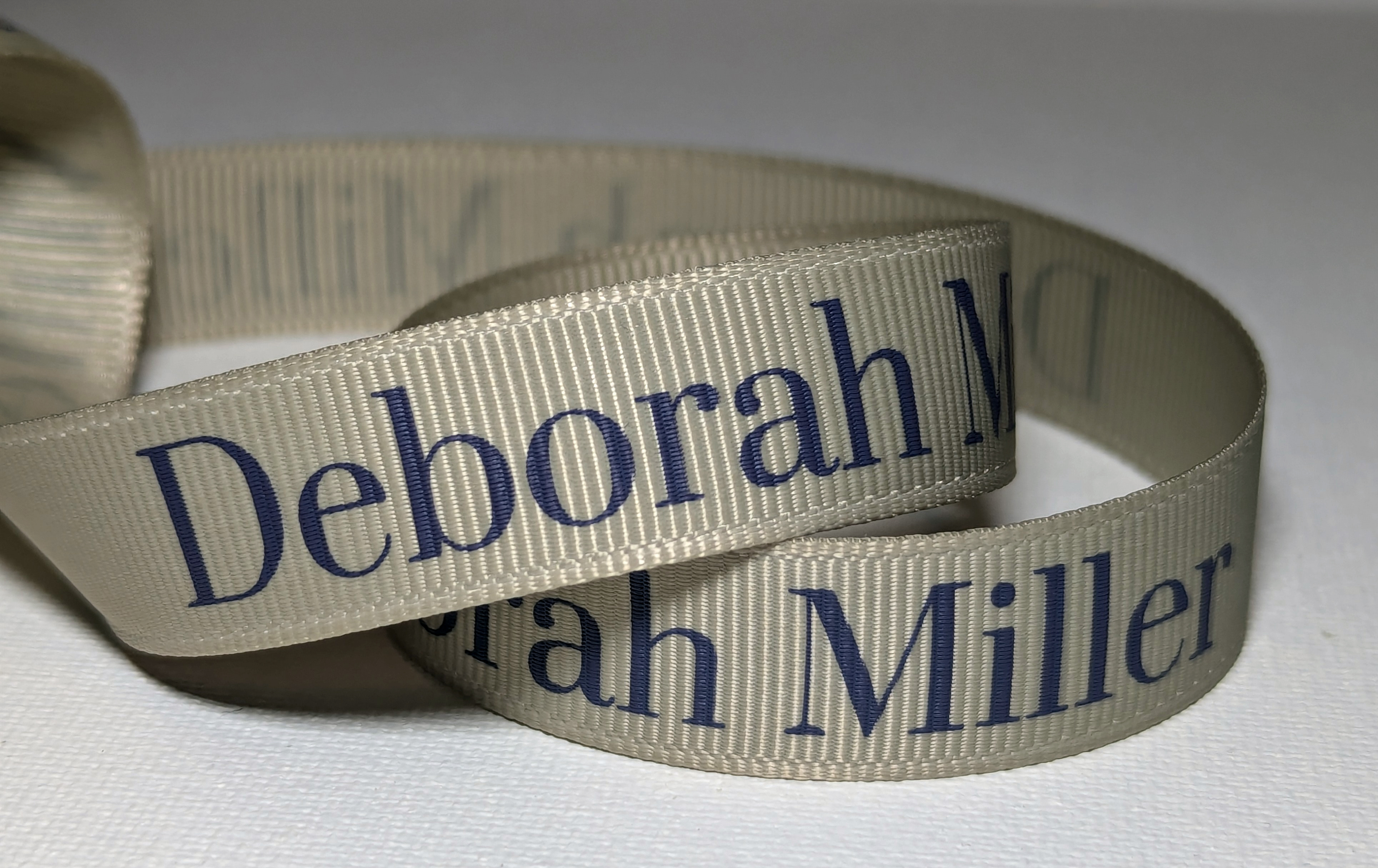 custom logo grosgrain ribbon, custom logo ribbon, Pantone matching ribbon, textured ribbon, grosgrain ribbon with logo