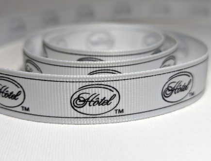 custom logo grosgrain ribbon, grosgrain logo ribbon, ribbon with my logo, corporate logo ribbon, custom event ribbon