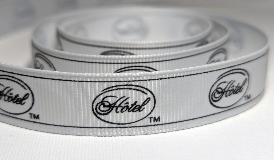 custom logo grosgrain ribbon, grosgrain logo ribbon, ribbon with my logo, corporate logo ribbon, custom event ribbon