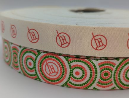 custom ribbon printing, custom cotton ribbon, printed cotton ribbon, custom logo ribbon, eco friendly printed ribbon, custom event ribbon