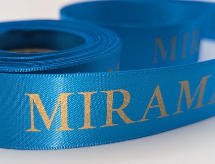 custom satin ribbon, custom logo ribbon, logo on ribbon, logo ribbon, logo ribbon imprint, custom event ribbon