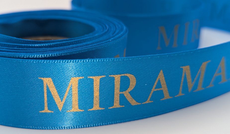 custom satin ribbon, custom logo ribbon, logo on ribbon, logo ribbon, logo ribbon imprint, custom event ribbon