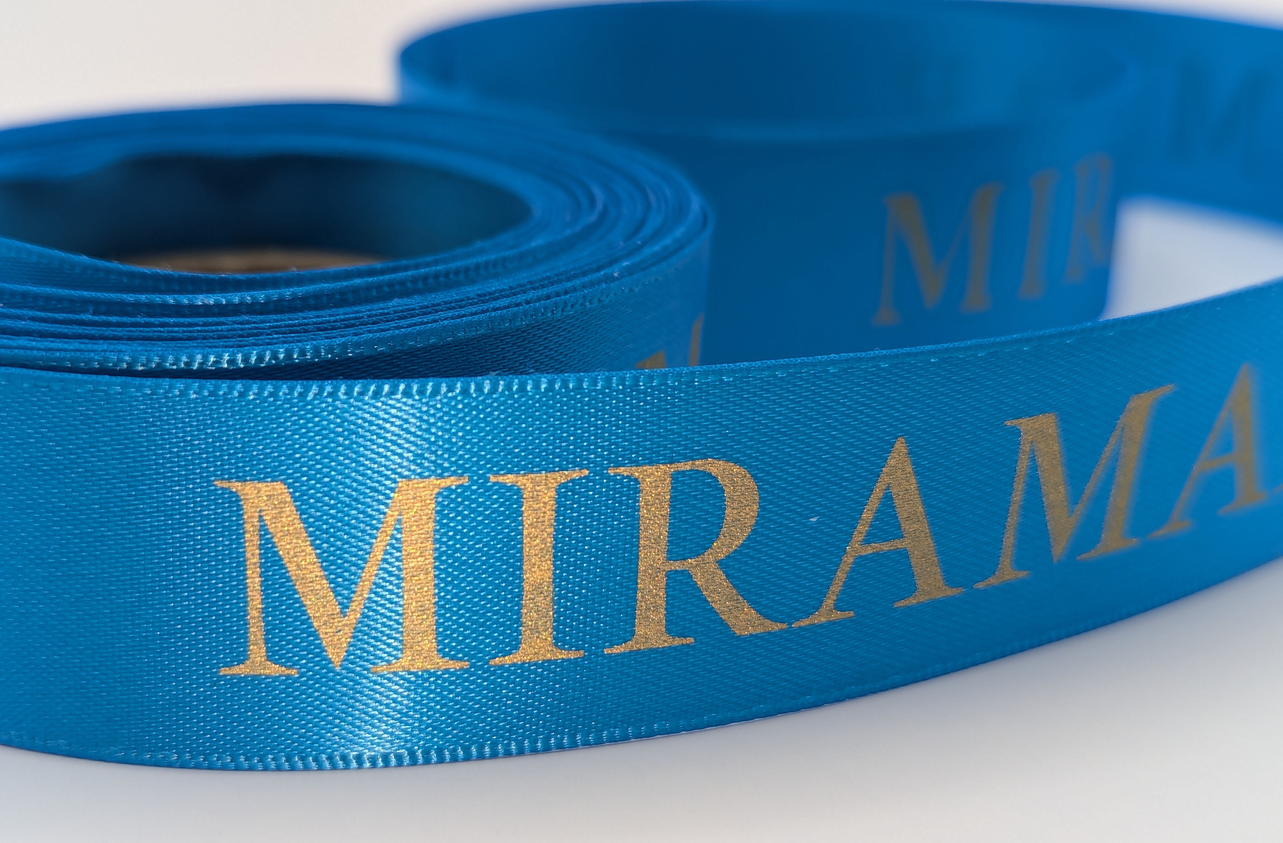 custom satin ribbon, custom logo ribbon, logo on ribbon, logo ribbon, logo ribbon imprint, custom event ribbon