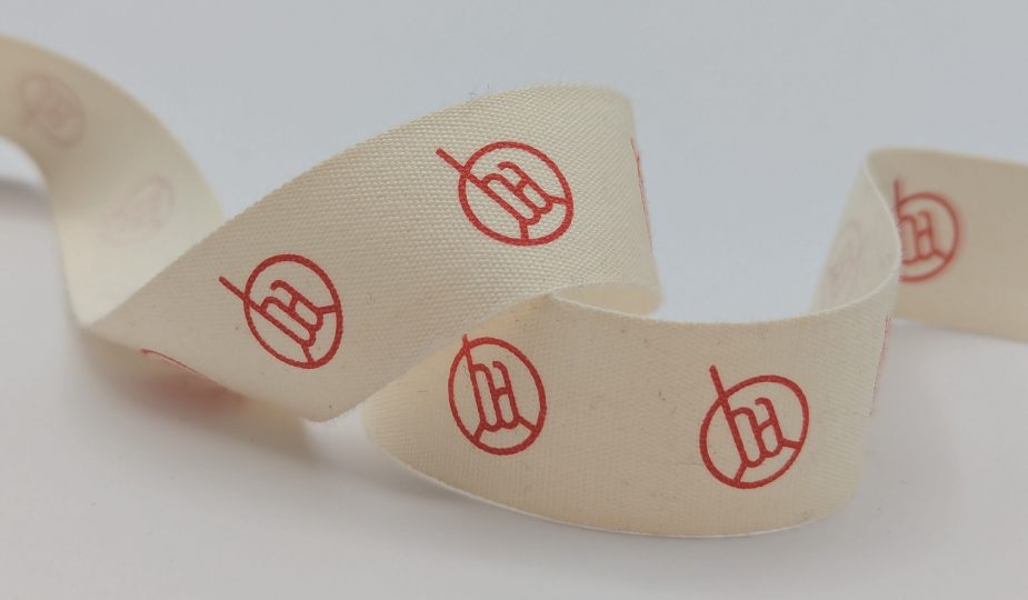 natural cotton ribbon with logo, custom cotton ribbon, cotton event ribbon, custom logo ribbon, printed cotton ribbon