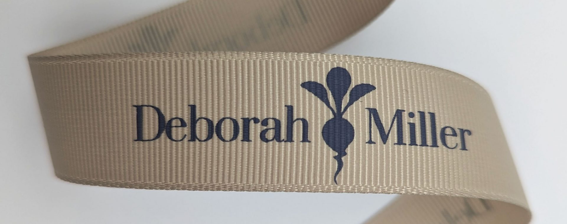 custom grosgrain ribbon, pantone matching grosgrain ribbon, custom business ribbon, custom logo printed ribbon, PMS matching grosgrain ribbon