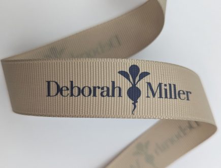 custom grosgrain ribbon, pantone matching grosgrain ribbon, custom business ribbon, custom logo printed ribbon, PMS matching grosgrain ribbon