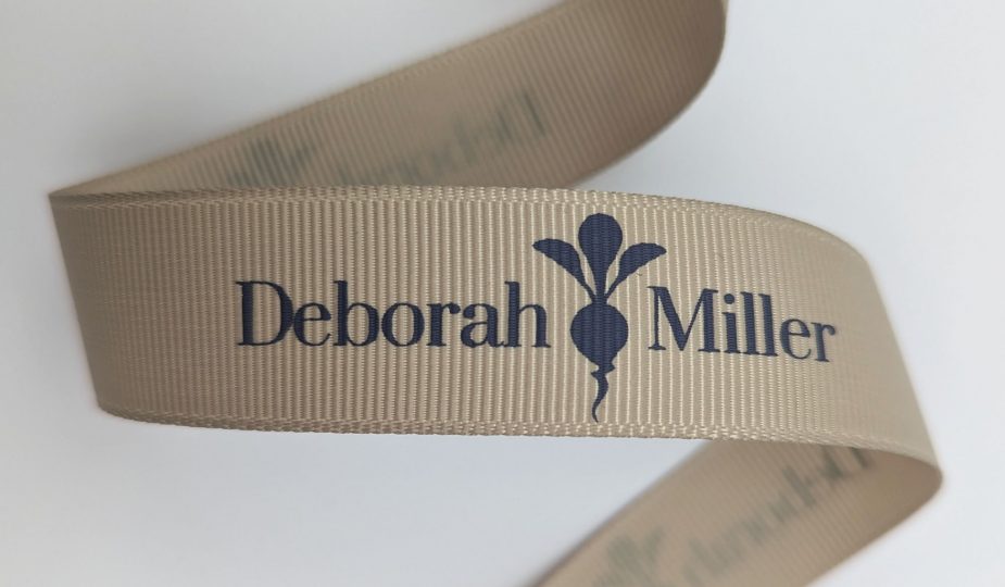 custom grosgrain ribbon, pantone matching grosgrain ribbon, custom business ribbon, custom logo printed ribbon, PMS matching grosgrain ribbon