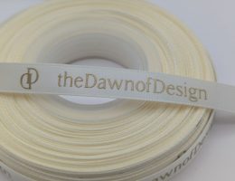 logo branded ribbon, custom satin ribbon, corporate logo ribbon, embossed logo on satin ribbon, branded custom satin ribbon