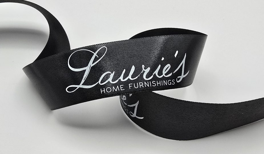 custom logo ribbon, custom branding ribbon, custom event ribbon, satin logo ribbon, company branding ribbon
