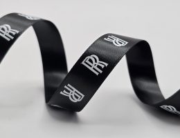 custom satin ribbon, custom logo ribbon, branded satin ribbon, custom printed logo ribbon