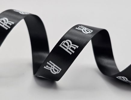 custom satin ribbon, custom logo ribbon, branded satin ribbon, custom printed logo ribbon