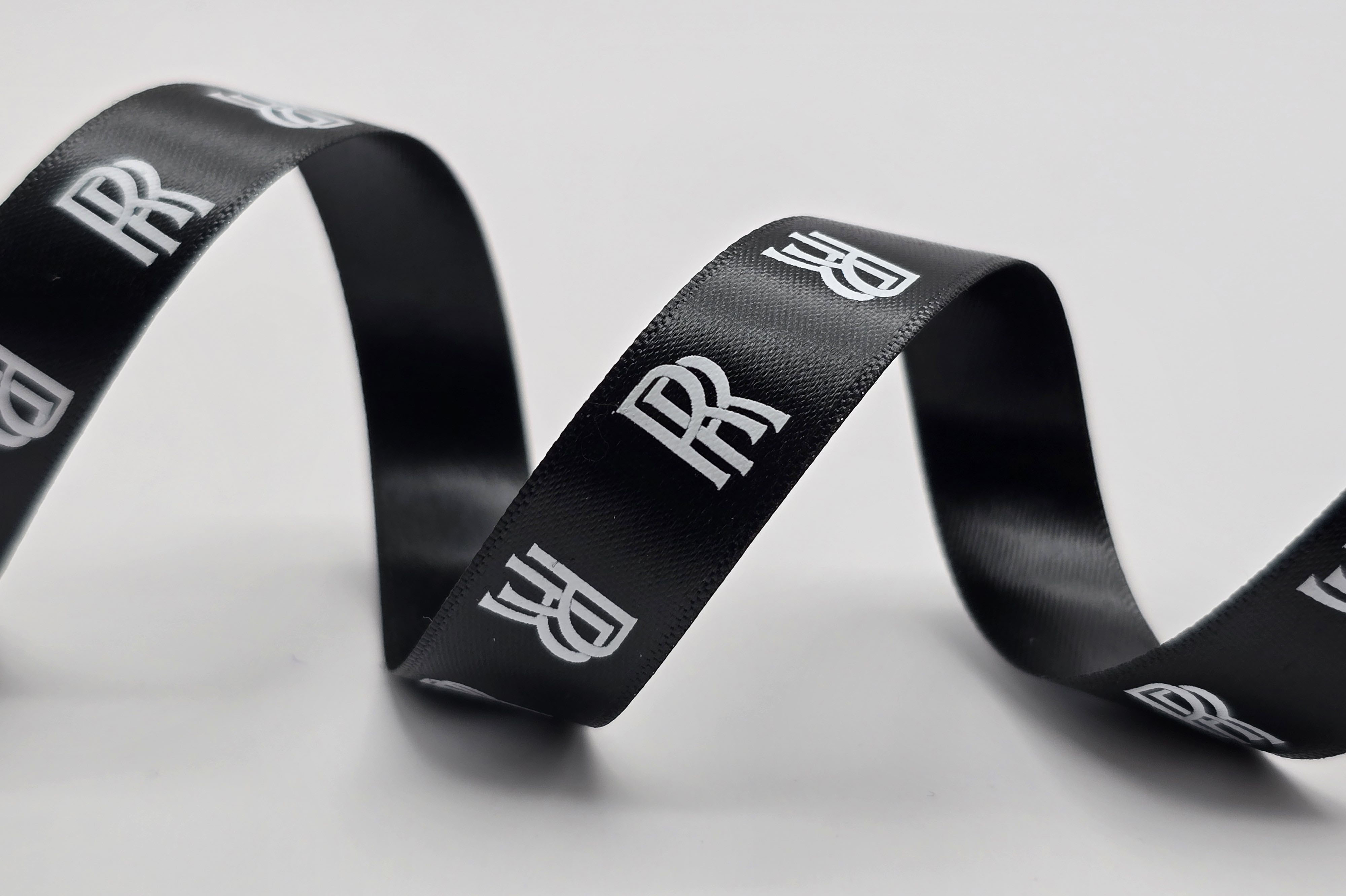 custom satin ribbon, custom logo ribbon, branded satin ribbon, custom printed logo ribbon