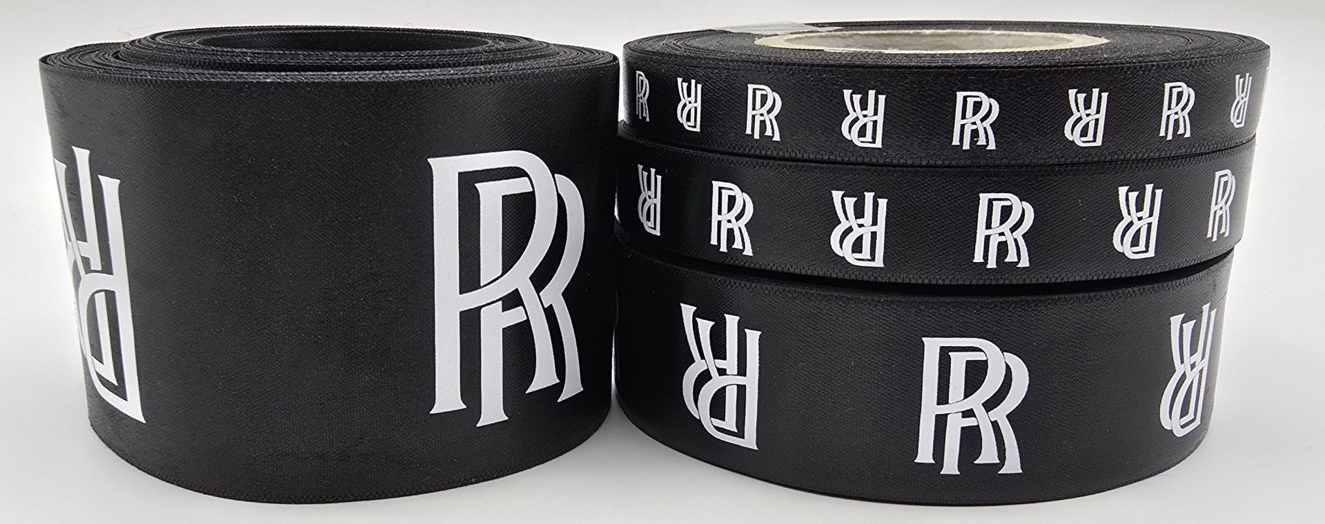 custom branded ribbon, custom logo ribbon, rolls royce ribbon, luxury branding ribbon, custom logo printed ribbon