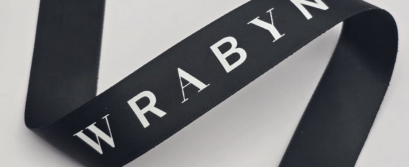 custom logo ribbon, custom satin ribbon, branded satin ribbon, business logo on ribbon, company custom ribbon