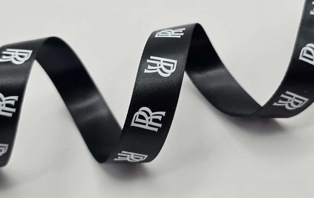 custom pattern ribbon, custom ribbon printing, custom logo ribbon, logo printed ribbon, logo ribbon printing