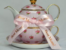 Personalized ribbon, Best Mom message ribbon, Mother's Day gift wrap, Pink printed ribbon, custom ribbon, custom satin ribbon