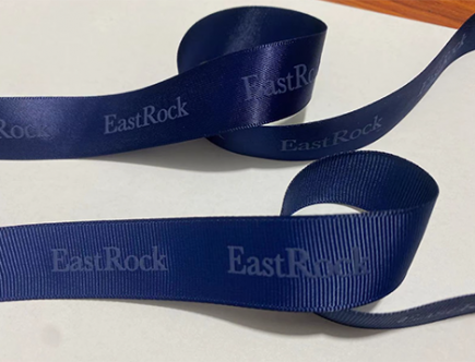custom tone on tone logo ribbon, custom satin Pantone matching ribbon, pantone matching grosgrain ribbon, custom logo ribbon