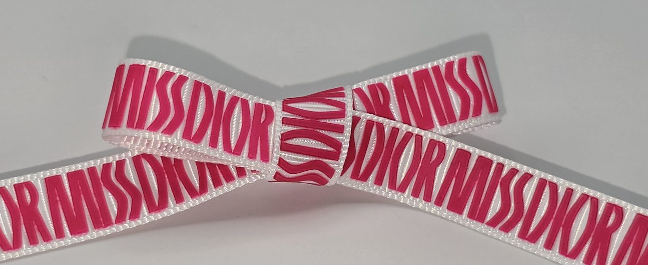 custom logo grosgrain ribbon, custom logo ribbon, custom pantone matching ribbon, raised print on grosgrain ribbon, pantone matching branding ribbon