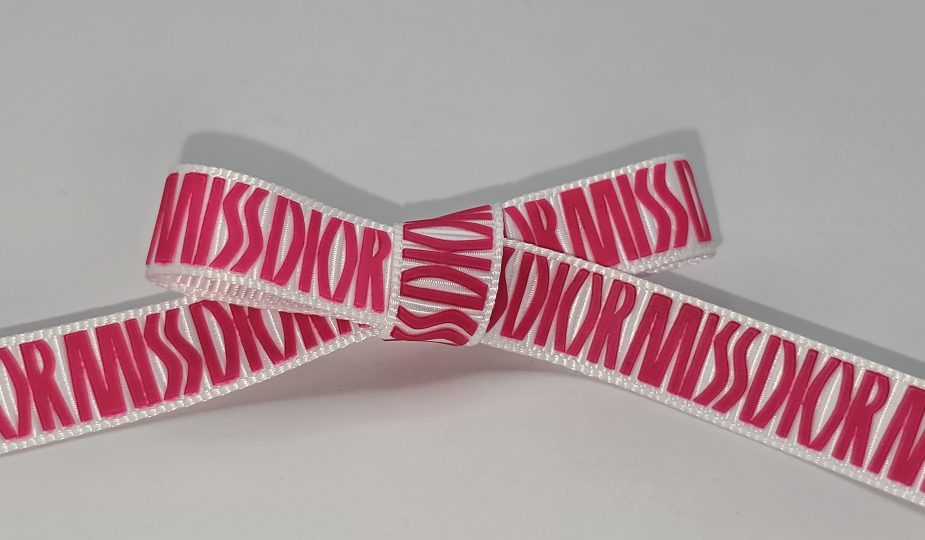 custom logo grosgrain ribbon, custom logo ribbon, custom pantone matching ribbon, raised print on grosgrain ribbon, pantone matching branding ribbon