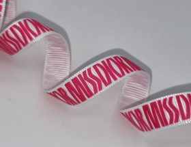 custom logo ribbon, raised print on grosgrain ribbon, Pantone matching print, custom logo grosgrain ribbon, custom branding ribbon, raised print on ribbon