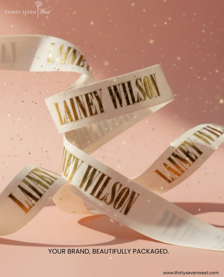 custom luxury ribbons, custom logo ribbon, custom cotton logo ribbon, cotton logo ribbon, eco friendly logo ribbon
