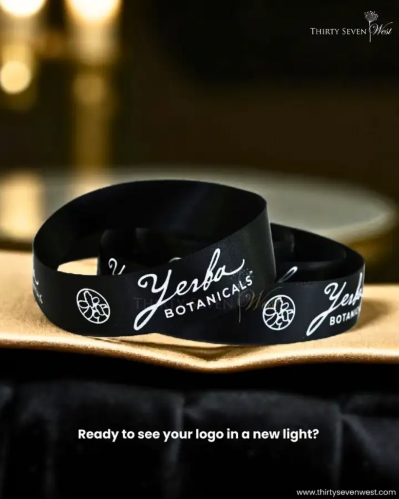 Custom satin ribbon, custom logo ribbon, custom branded ribbon, ribbon with logo, satin logo ribbon, custom packaging ribbon