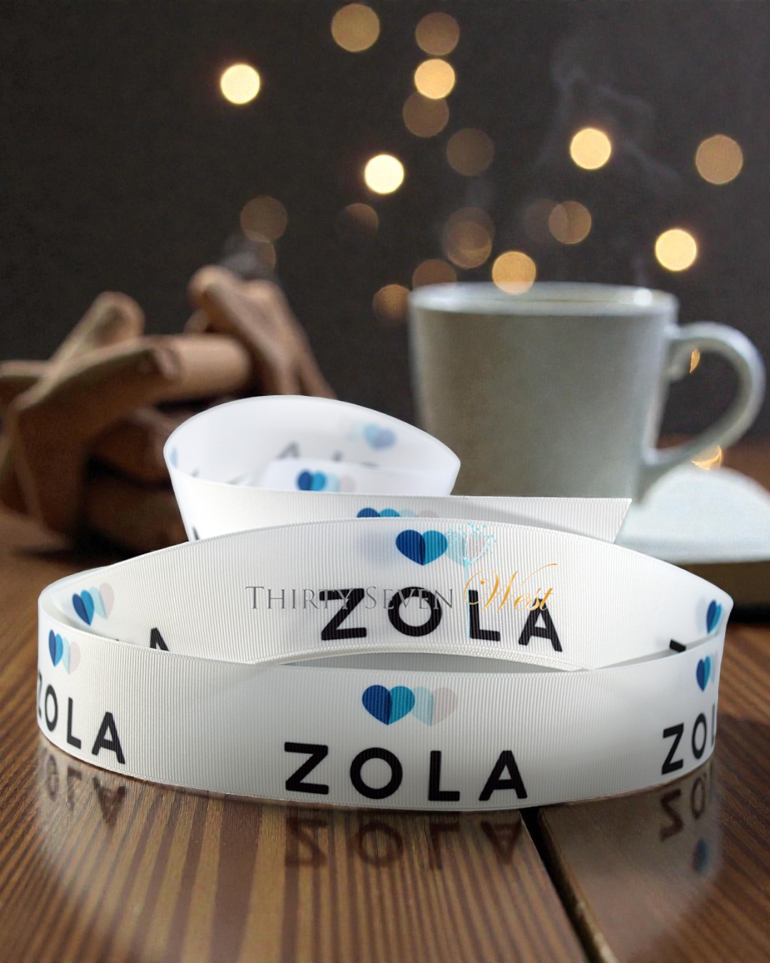 Custom Logo Grosgrain Ribbon with Gradient Print, full color digital printed ribbon, wedding ribbon, grosgrain logo ribbon, custom grosgrain ribbon (1)