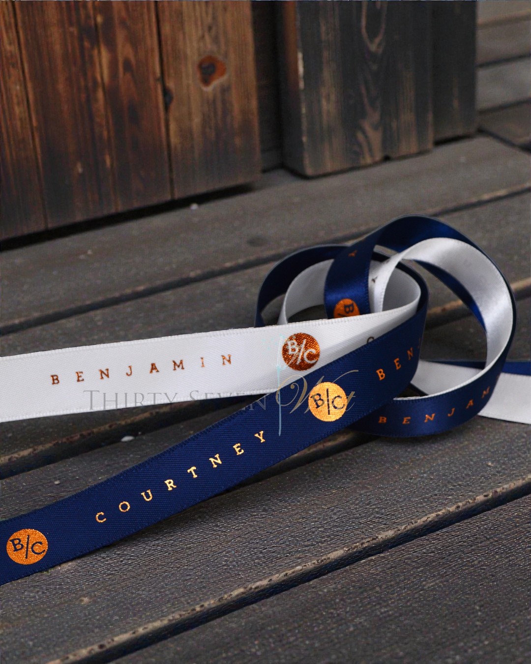 Wedding Ribbon, Ribbon for weddings, Metallic Print Ribbon, Logo Ribbon, Custom logo Ribbon, Blue Ribbon, White_Ribbon (1)