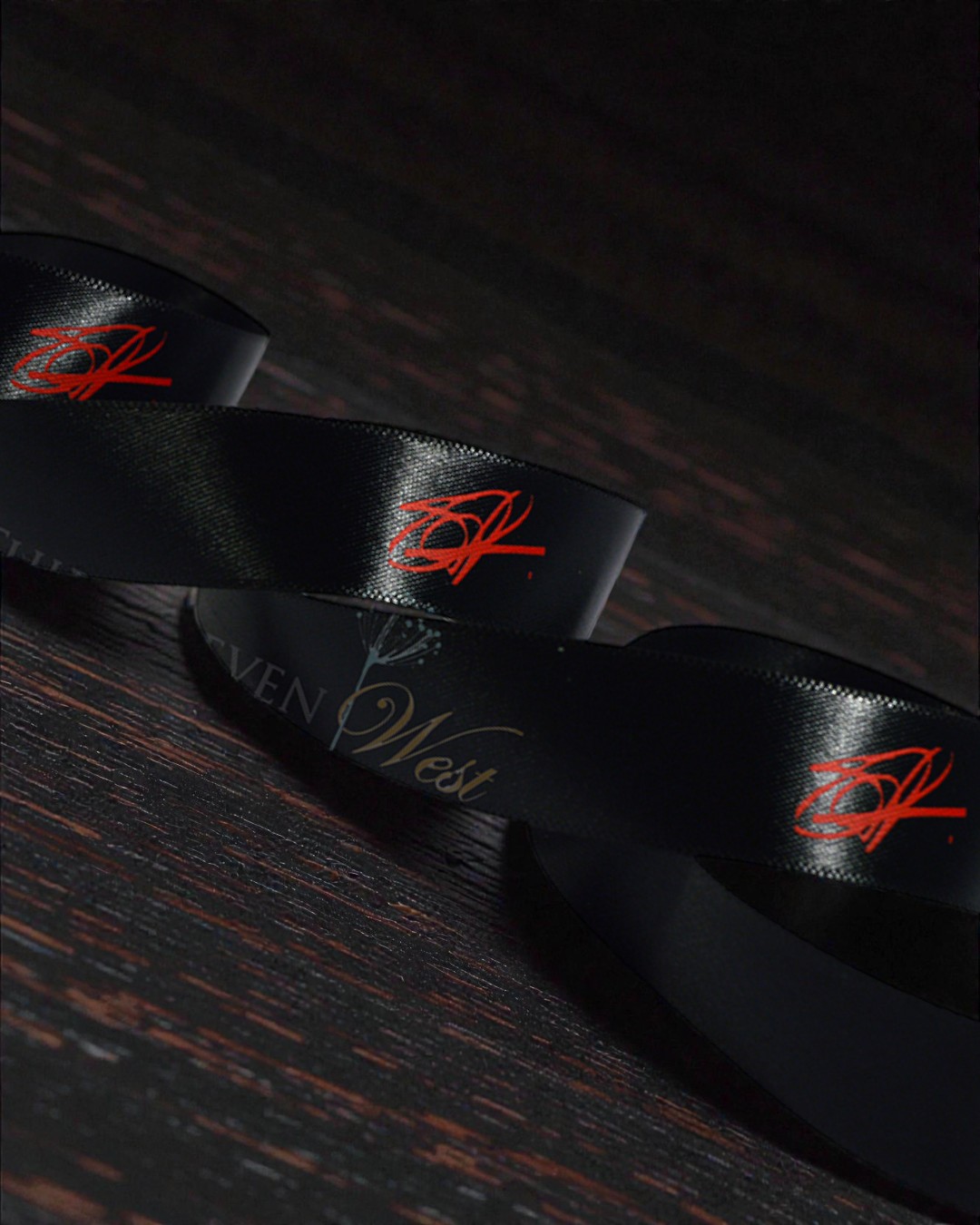 custom logo ribbon, pantone matching ribbon with logo, custom ribbon with company logo, custom satin ribbon, black satin ribbon with logo (2)