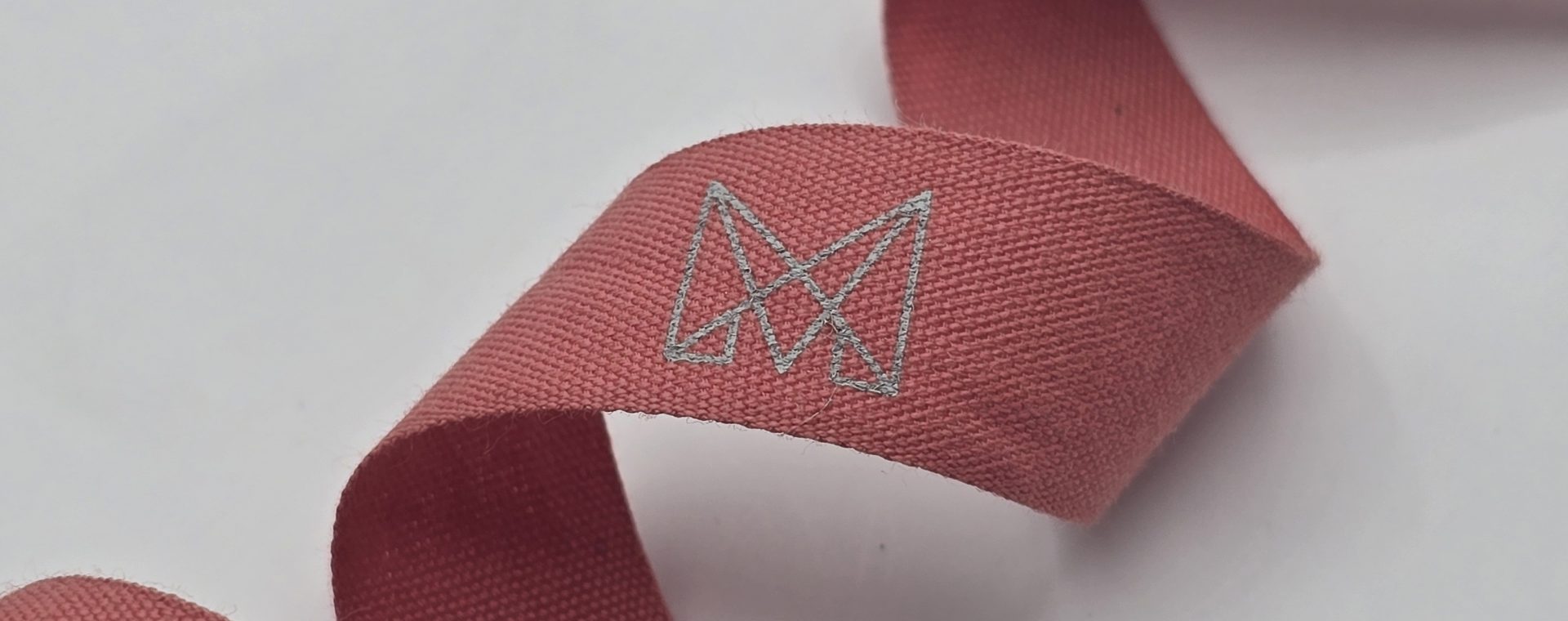 cotton logo ribbon, custom cotton ribbon, Pantone matching cotton ribbon, custom dyed cotton ribbon, custom logo ribbon