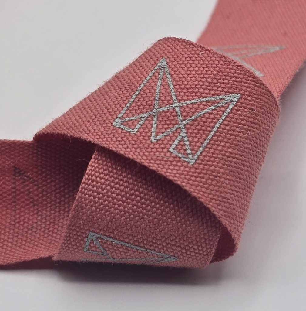 custom cotton logo ribbon, custom logo ribbon, Pantone matching cotton ribbon, branded cotton ribbon, printed cotton logo ribbon
