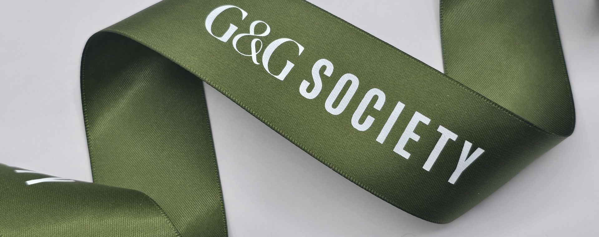 custom logo ribbon, branded custom satin ribbon, business logo on ribbon, company custom ribbon