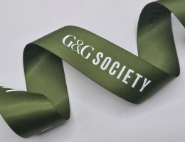 custom logo ribbon, branded custom satin ribbon, business logo on ribbon, company custom ribbon