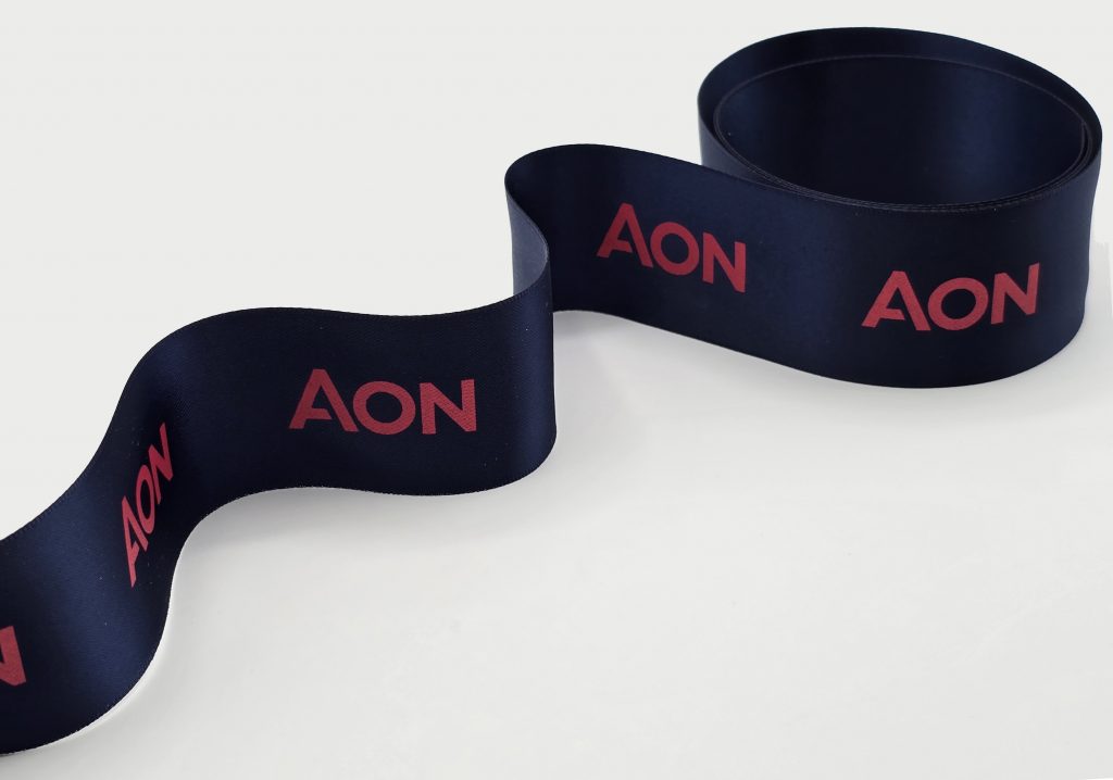 custom logo ribbon, corporate logo ribbon, custom event ribbon, satin logo ribbon, ribbon with logo, custom dyed ribbon, branded ribbon