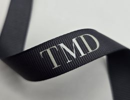 custom logo ribbon, custom grosgrain ribbon, custom prin grosgrain logo ribbon, logo printed grosgrain ribbon
