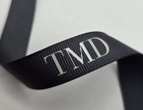 custom logo ribbon, custom grosgrain ribbon, custom prin grosgrain logo ribbon, logo printed grosgrain ribbon