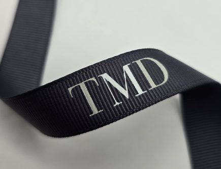 custom logo ribbon, custom grosgrain ribbon, custom prin grosgrain logo ribbon, logo printed grosgrain ribbon