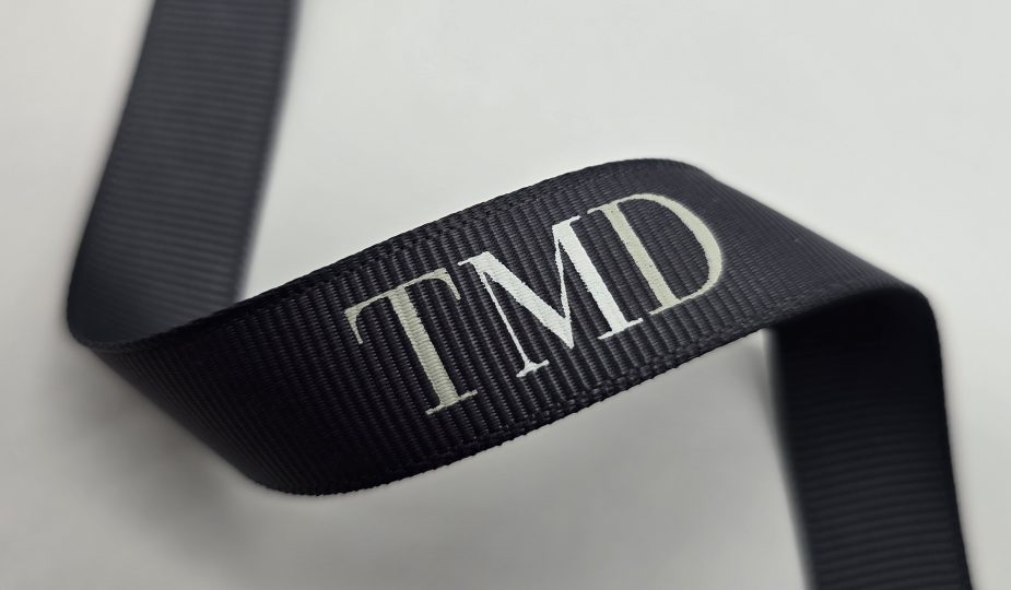 custom logo ribbon, custom grosgrain ribbon, custom prin grosgrain logo ribbon, logo printed grosgrain ribbon