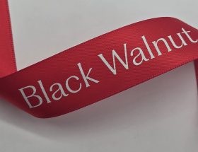 custom logo ribbon, custom satin ribbon, custom ribbon printing, custom ribbon with company logo, business logo on ribbon