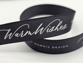 custom logo ribbon, pantone matched grosgrain ribbon, Pantone matching logo ribbon, custom grosgrain ribbon, custom branding ribbon