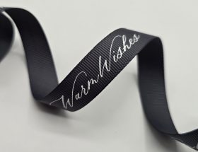 logo printed grosgrain ribbon, custom logo ribbon, business logo on ribbon, company custom ribbon, custom printed logo ribbon