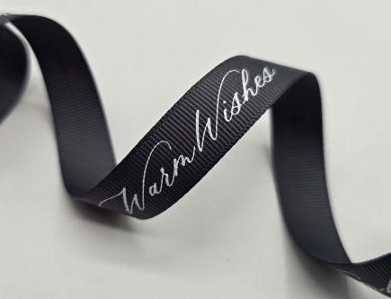 logo printed grosgrain ribbon, custom logo ribbon, business logo on ribbon, company custom ribbon, custom printed logo ribbon