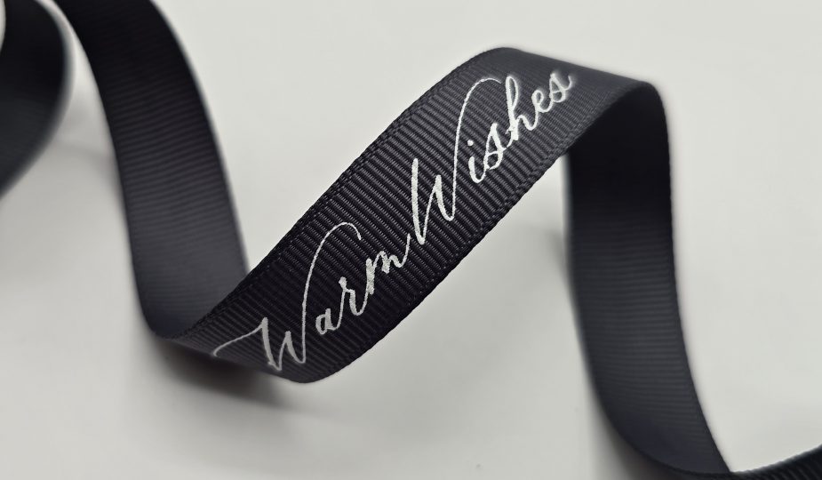 logo printed grosgrain ribbon, custom logo ribbon, business logo on ribbon, company custom ribbon, custom printed logo ribbon