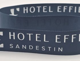 custom logo grosgrain ribbon, custom logo ribbon, custom printed ribbon, Pantone matching grosgrain ribbon, custom branding ribbon